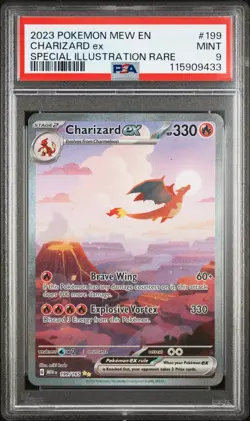 2023 POKEMON MEW EN-151 #199 CHARIZARD ex SPECIAL ILLUSTRATION RARE PSA 9 - Image 1