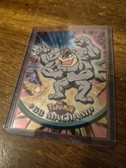 1999 Topps Pokemon #68 Machamp Holo Black Logo Series 1 In Top Loader - Image 1