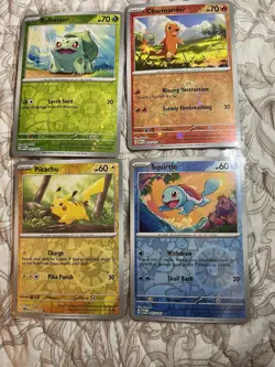 Pokemon Costco 151 Cosmo Foil Promo Set Pikachu Squirtle Charmander Bulbasaur - Image 1