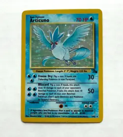 Pokemon TCG Articuno 2/62 Holofoil Rare Fossil Unlimited WOTC 1999 Vintage MP - Image 3