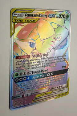 2019 POKEMON S&M COSMIC ECLIPSE VENUSAUR & SNIVY GX 249/236 FULL ART SECRET RARE - Image 5