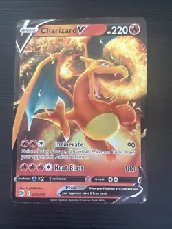 Pokemon Charizard V #017/172 Swsh09: Brilliant Stars Holo Full Art TCG NM - Image 1