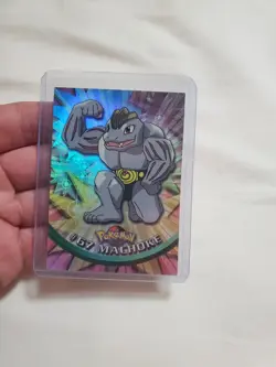 Machoke #67 Topps Pokemon Black Logo TV Animation 1999 Rainbow Holo Nm - Image 1