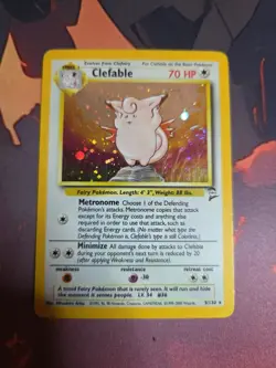 Pokemon TCG CLEFABLE Base Set 2 #5/130 Holo Rare - Vintage WOTC - 2000 Swirl MP - Image 1