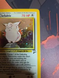 Pokemon TCG CLEFABLE Base Set 2 #5/130 Holo Rare - Vintage WOTC - 2000 Swirl MP - Image 2