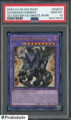 2024 YU-GI-OH RA02 #EN023 Guardian Chimera 1st ED. Ultimate Rare PSA 10 - Image 1
