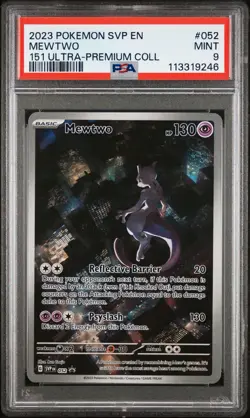 2023 POKEMON SVP EN-SV BLACK STAR PROMO 151 ULTRA-PREM COLL #052 MEWTWO PSA 9 - Image 1