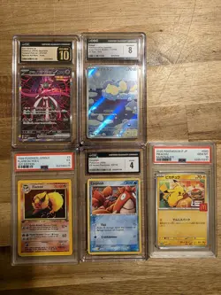 Bulk Lot Of 5 Graded Pokemon Cards Pikachu, Flareon - Image 1