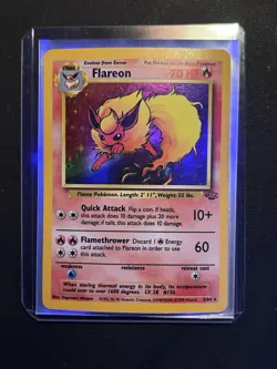 Pokemon TCG Flareon Holo Rare Card 3/64 Jungle Set WOTC 1999 - Image 2