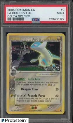 2005 Pokemon Ex Delta Species #9 Latios Reverse Foil PSA 9 MINT - Image 1