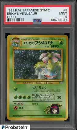1999 Pokemon Japanese Gym 2 Holo #3 Erika's Venusaur PSA 9 MINT - Image 1