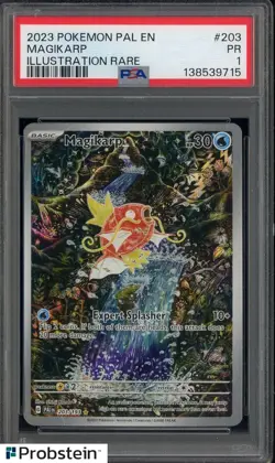 2023 Pokemon Pal EN Illustration Rare #203 Magikarp PSA 1 PR - Image 1
