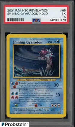 2001 Pokemon Neo Revelation #65 Shining Gyarados Holo PSA 5 EX - Image 1