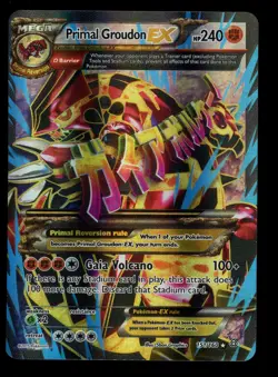 2015 POKEMON XY PRIMAL CLASH PRIMAL GROUDON EX 151/160 OMEGA 151 FULL ART RARE - Image 1