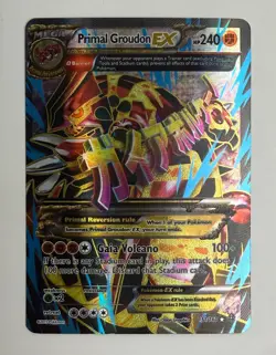 2015 POKEMON XY PRIMAL CLASH PRIMAL GROUDON EX 151/160 OMEGA 151 FULL ART RARE - Image 3