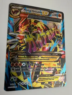 2015 POKEMON XY PRIMAL CLASH PRIMAL GROUDON EX 151/160 OMEGA 151 FULL ART RARE - Image 4