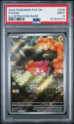 2024 POKEMON PAF EN-PALDEAN FATES ILLUSTRATION RARE #226 PAWMI PSA 9 - Image 1