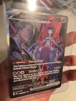 2025 Pokemon SV Destined Rivals SIR Team Rocket's Mewtwo EX 231/182 NM English - Image 1