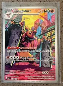 Pokemon Conkeldurr Sv: Black Bolt 127/086 Illustration Rare Holo English - Image 1