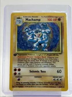 MACHAMP 1999 POKEMON ORIGINAL BASE SET 1ST EDITION HOLO RARE B 8/102 Q5677 - Image 1