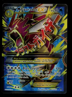 2016 POKEMON XY BREAKPOINT M GYARADOS EX 115/122 FULL ART ULTRA RARE HOLO CURVED - Image 1