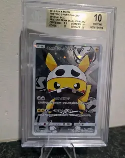 [BGS 10] Pretend Team Skull Pikachu 013/SM-P Poncho Promo Japanese POKEMON Gold - Image 1