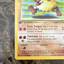 Pokemon TCG Primeape Jungle 43/64 1st Edition 70 HP Uncommon Stage 1 English - Image 5