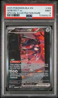 2025 POKEMON BLACK BOLT SPECIAL ILLUSTRATION RARE #169 GENESECT EX PSA 9 - Image 1