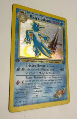 2000 POKEMON GYM CHALLENGE 1ST EDITION MISTY'S GOLDUCK 12/132 HOLO RARE CREASED - Image 4