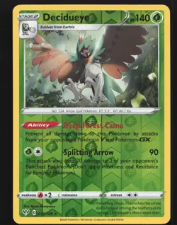 Decidueye 013/189 Reverse Holo Pokemon SWSH03: Darkness Ablaze NM - Image 1