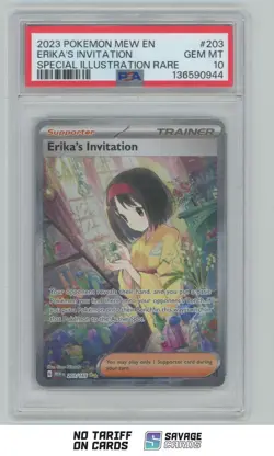 2023 Pokemon Scarlet & Violet 151 Illus. Rare Holo Erika's Invitation PSA 10 - Image 1
