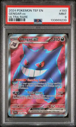 2024 POKEMON TEMPORAL FORCES ULTRA RARE #193 GENGAR EX PSA 9 - Image 1