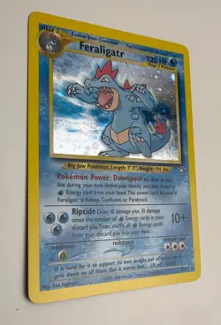 2000 WOTC POKEMON NEO GENESIS UNLIMITED FERALIGATR 5/111 HOLO RARE CREASED LP+ - Image 4