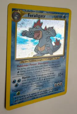 2000 WOTC POKEMON NEO GENESIS UNLIMITED FERALIGATR 5/111 HOLO RARE CREASED LP+ - Image 5