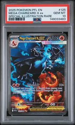 Pokemon 2025 Mega Charizard X EX 125 Phantasmal Flames SIR GEM MINT PSA 10 - Image 1