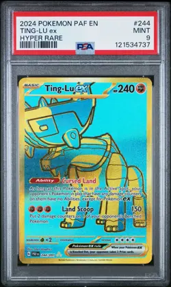 Pokemon TCG Scarlet & Violet: Paldean Fates Ting-Lu Ex 244/091 PSA 9 (Mint) - Image 1
