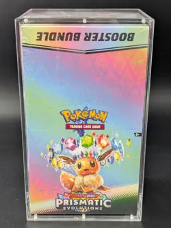 Pokemon SV8.5 Prismatic Evolutions Sealed Booster Bundle Display W/Acrylic Case - Image 1