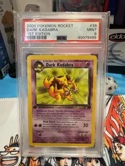Pokemon 2000 Rocket 1st Edition #39 Dark Kadabra PSA 9 Mint - Image 1