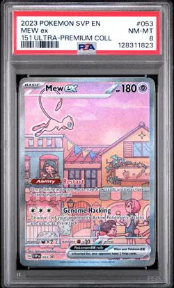 2023 POKEMON SVP EN-SV BLACK STAR PROMO 151 ULTRA-PREM COLL #053 MEW EX PSA 8 - Image 1