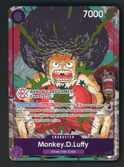 Bandai Card Fest 25-26 One Piece Monkey D Luffy Afro Promo Card OP07-073 English - Image 1