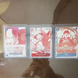 One Piece Card Game Monkey D. Luffy Sabo Character Cards Lot of 3 English - Image 1