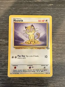 Meowth 56/64 Jungle – Non-Holo – Light Play – 1999 Pokemon Card - Image 1