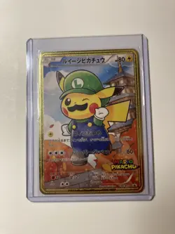 Luigi Pikachu Cosplay Metal Polished Collectible Pokemon Card - New - Image 2