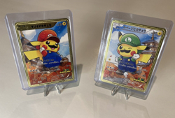 Mario Pikachu Cosplay Metal Polished Collectible Pokemon Card - New - Image 3