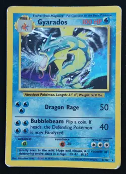 Gyarados 6/102 - Original Base Set 1 Pokemon Card Holo Rare HP - Image 4