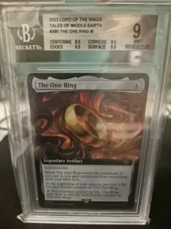 MTG The One Ring #380 Ext Art FOIL LTR BGS 9 Beckett 0018352103 Label no FOIL - Image 1