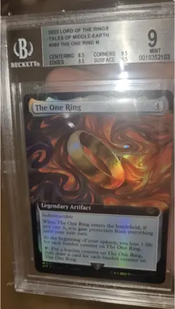 MTG The One Ring #380 Ext Art FOIL LTR BGS 9 Beckett 0018352103 Label no FOIL - Image 2
