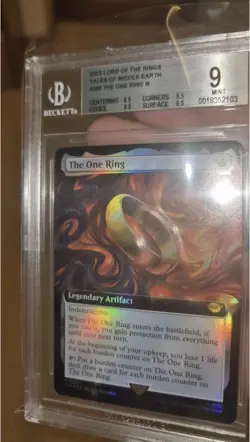 MTG The One Ring #380 Ext Art FOIL LTR BGS 9 Beckett 0018352103 Label no FOIL - Image 4