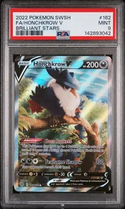 Pokemon Honchkrow V Brilliant Stars Full Alt Art #162 PSA 9 Mint - Image 1