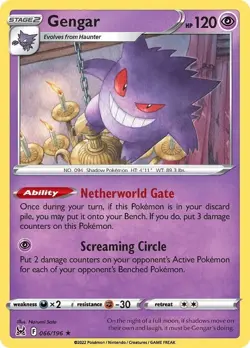 Gengar 066/196 Holo Rare LP-NM - Pokemon TCG Sword & Shield Lost Origin LOR - Image 3